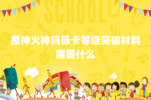原神火神玛薇卡等级突破材料需要什么