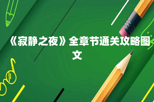 《寂静之夜》全章节通关攻略图文