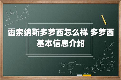 雷索纳斯多萝西怎么样 多萝西基本信息介绍