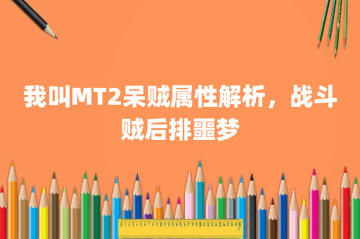 我叫MT2呆贼属性解析，战斗贼后排噩梦