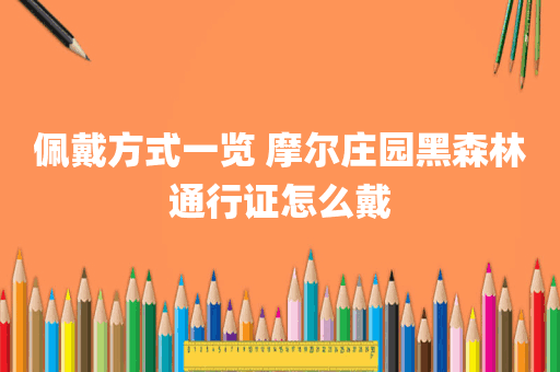 佩戴方式一览 摩尔庄园黑森林通行证怎么戴