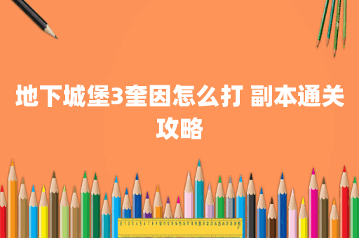地下城堡3奎因怎么打 副本通关攻略