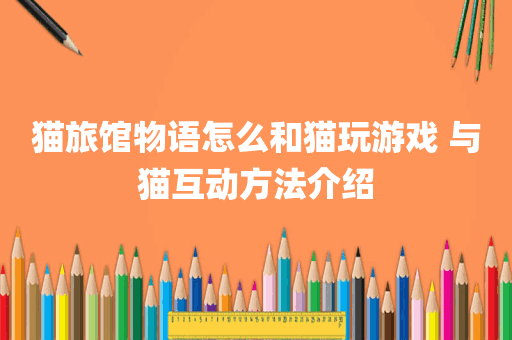 猫旅馆物语怎么和猫玩游戏 与猫互动方法介绍