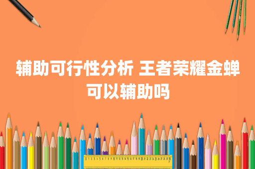辅助可行性分析 王者荣耀金蝉可以辅助吗